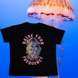 Raise Your Frequency Jellyfish Retro Punk Double Sided Graphic T-Shirt Size 4XL
